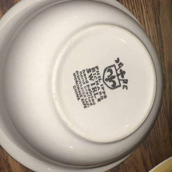 SIX PIECE Set Philippe Richard Golden Swirl - 4 Dinner Plates - 2 Cereal Bowls!! - Picture 9 of 9